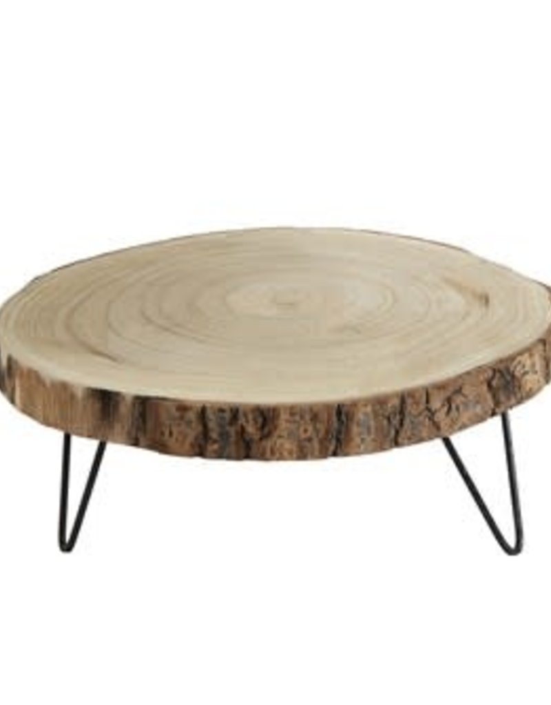 11" Round Paulownia Wood Pedestal