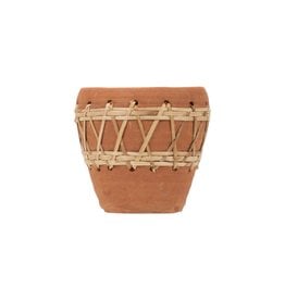 Woven Diamond Terracotta Pot