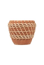 Woven Stripe Terracotta Pot