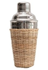 Stainless Steal Cocktail Shaker, w/Rattan Sleeve