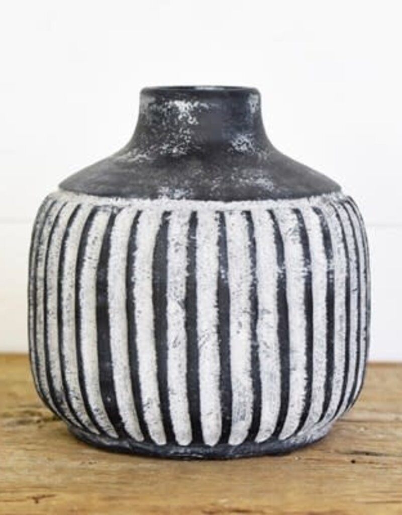 7" Fat Charcoal Vase