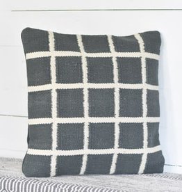 20" Carbon and Chalk Stripe Pillow