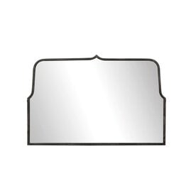 Metal Framed Wall Mirror, Distressed Black