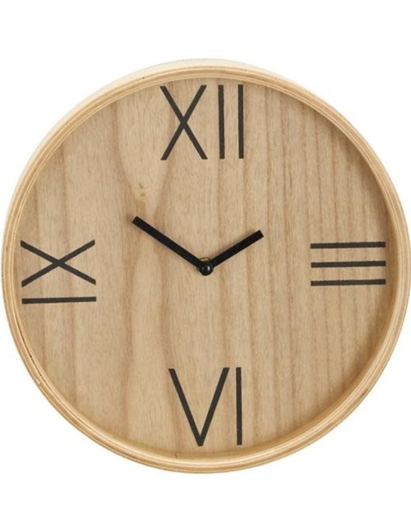 Wood Wall Clock, 12"