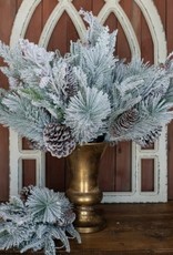 20" Heavy Frosted Mixed Pine and Cone Bush