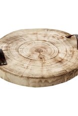 Wood Slice Tray w/Handles