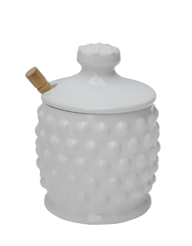 Farmhouse Modern Ceramic Cookie Jar with Lid (White)