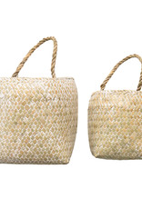 Hand-Woven Wall Baskets with Handles