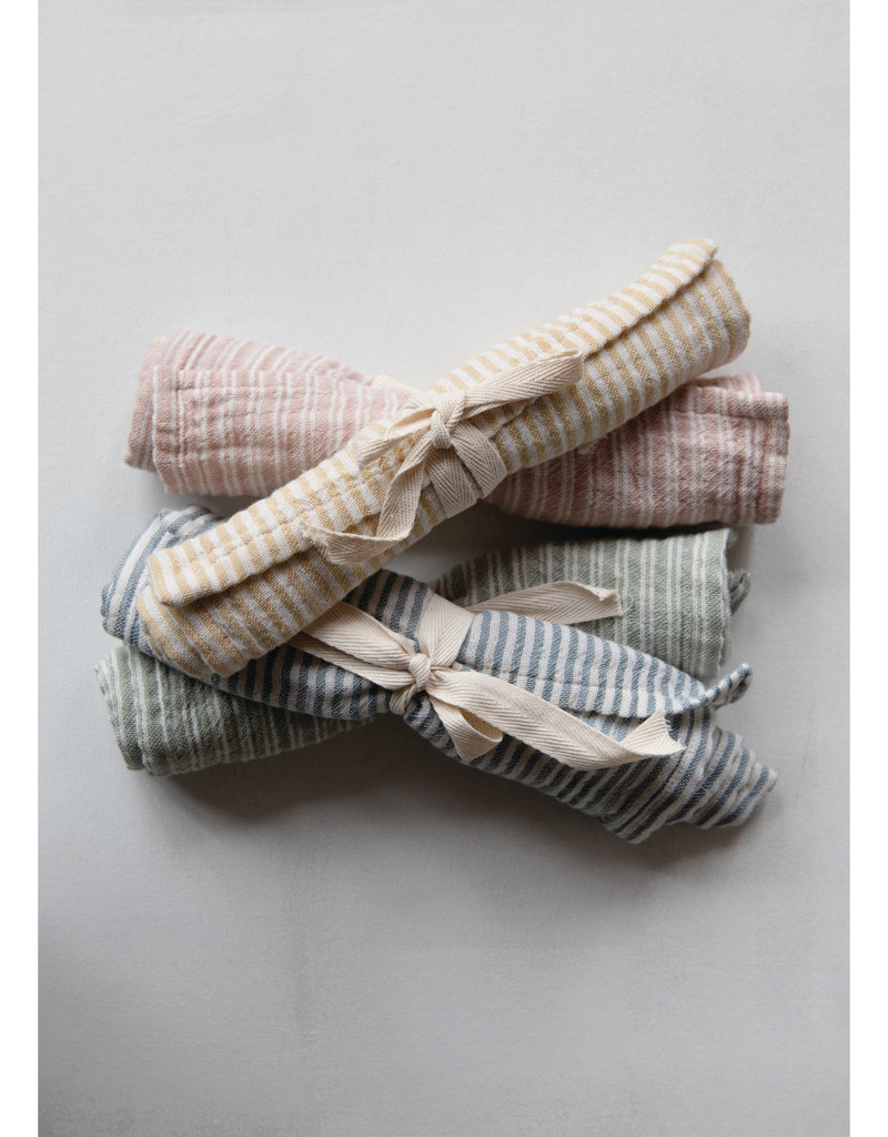 Woven Cotton Burp Cloth with Stripes