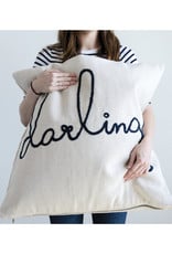 Darling Cotton Pillow with Embroidered