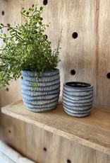 Black Wavy Stripe Planter