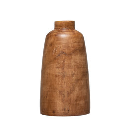 14.25"H Paulownia Wood Vase, Brown