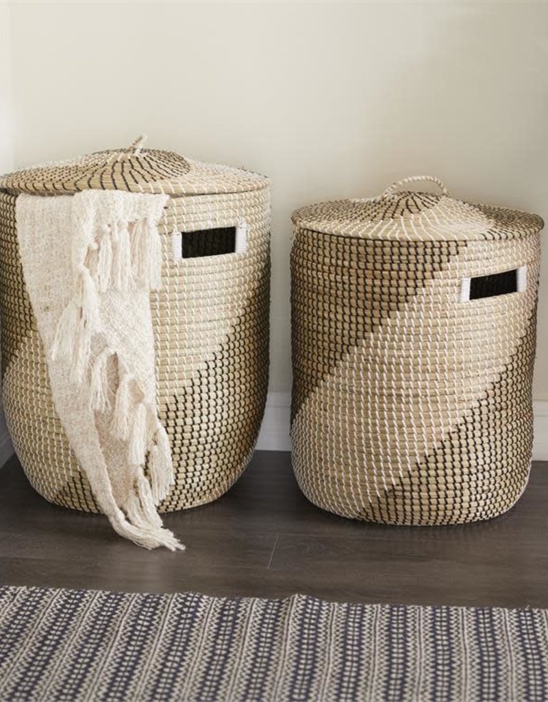 Contemporary Seagrass Basket w/Lid