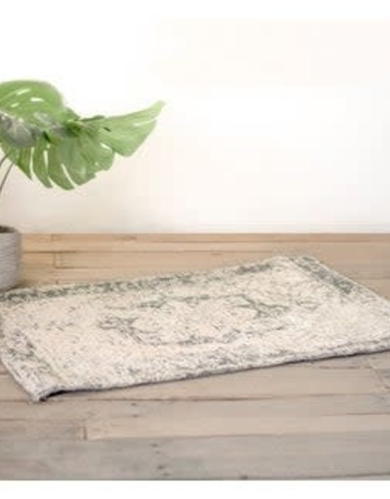 2'x3' White and Grey Lux Rug