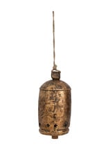 Metal Bell on Jute Rope with Star Cut-Outs 10"