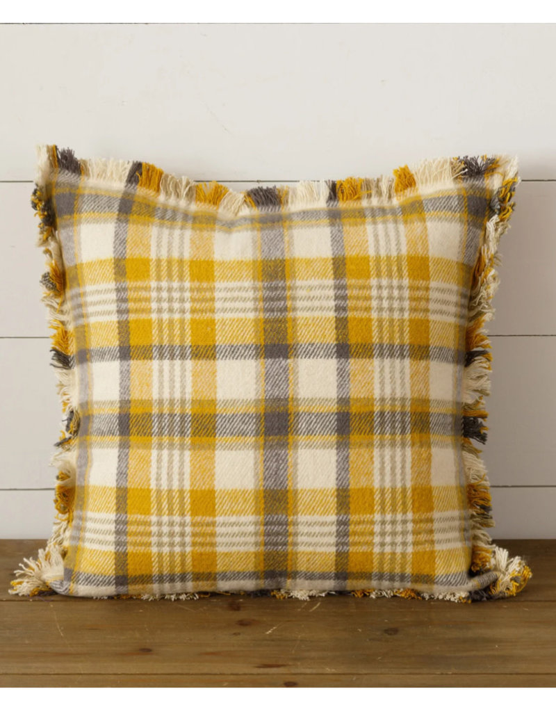 Cotton Flannel pillow mustard