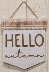 Hello Autumn Plain Wood Sign