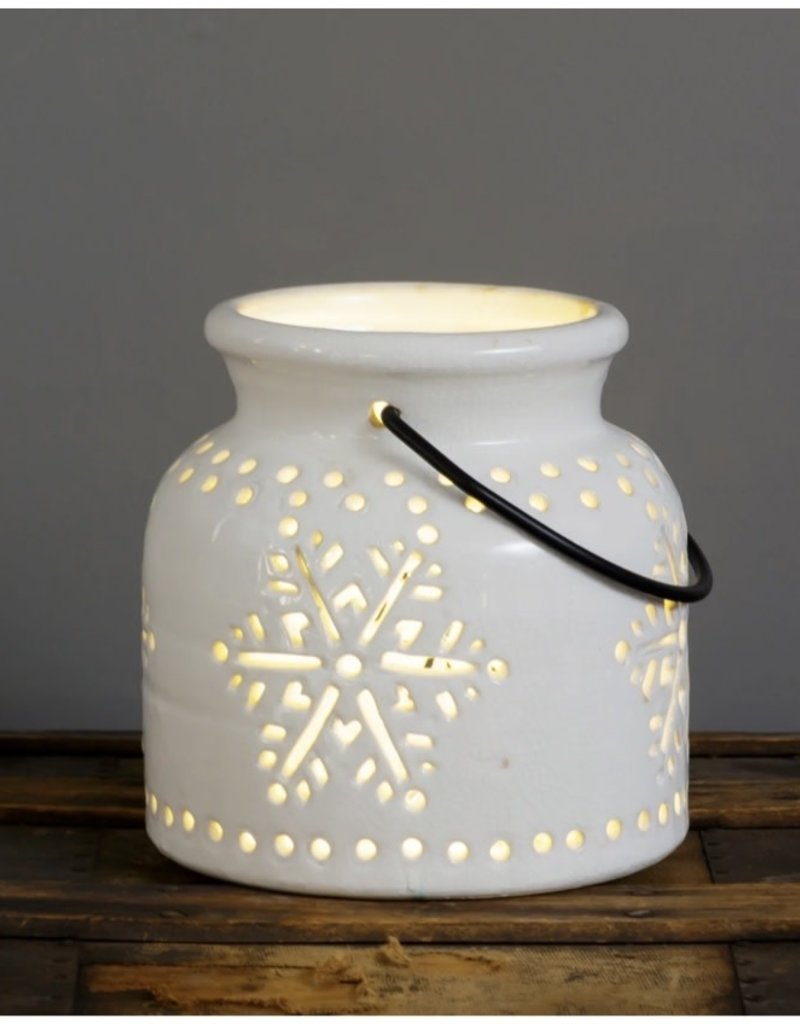 Ceramic Luminary, Snowflake