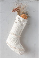 Woven Cotton Blend Christmas Stocking