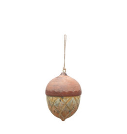 3-1/2"H Hand-Painted Paper Mache Acorn Ornament