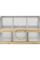 Metal & Glass Box with Brass Finish