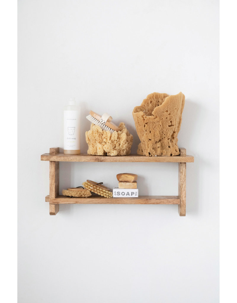 Mango Wood 2-Tier Wall Shelf