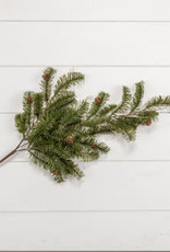 26" GREEN HEMLOCK & CONES HANGING BUSH