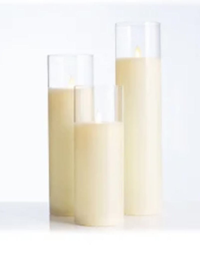 LED Glass Pillar Candle