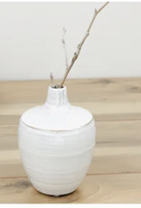 6" White Skinny Neck Vase