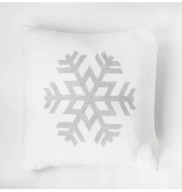 20" Grey Snowflake Pillow