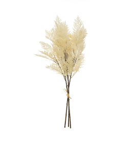 28"H Flocked Faux Reed Plume, White