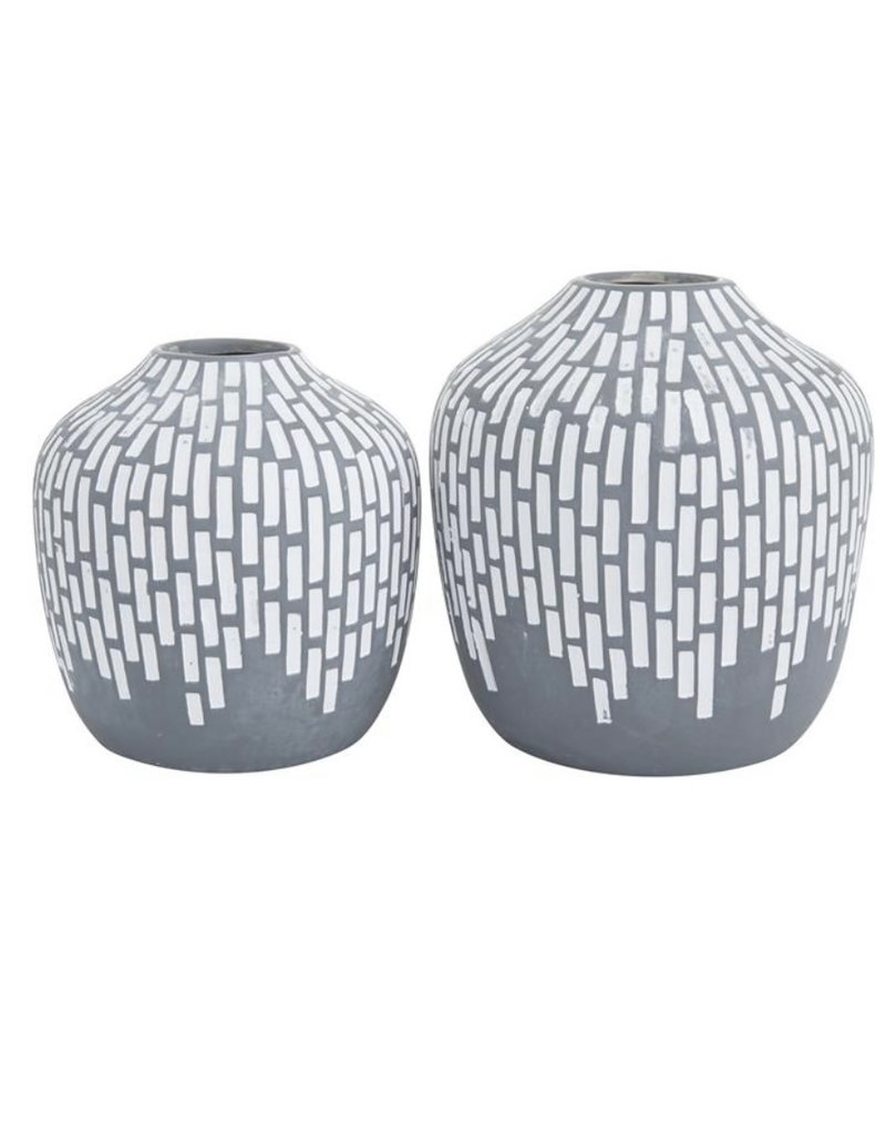 Gray Mosaic Style Vase