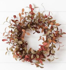 Wreath - Shades Of Burgundy Mini Foliage, Twig Accents