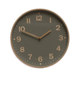 12" Round Plastic Wall Clock, Green/Tan