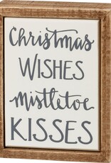 Christmas Wishes Mistletoe Kisses Box Sign Mini