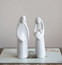 Stoneware Holy Family, Set of 2