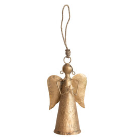 9"H Metal Angel Bell Ornament