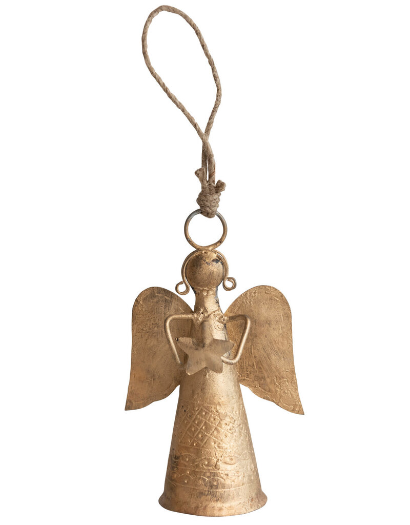 7"H Metal Angel Bell Ornament