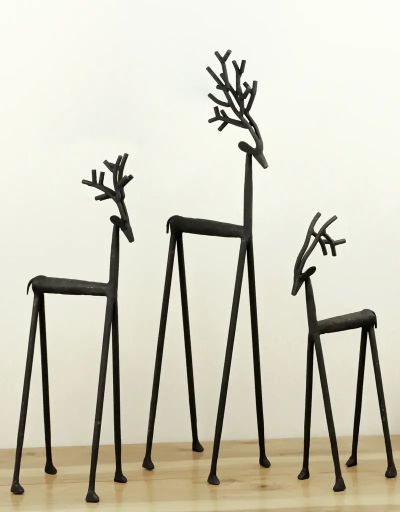 S/3 Black Iron Deer