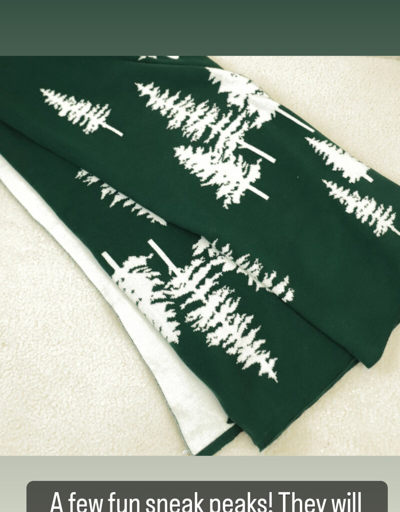50X60 GRN/WHT PINE TREE THROW