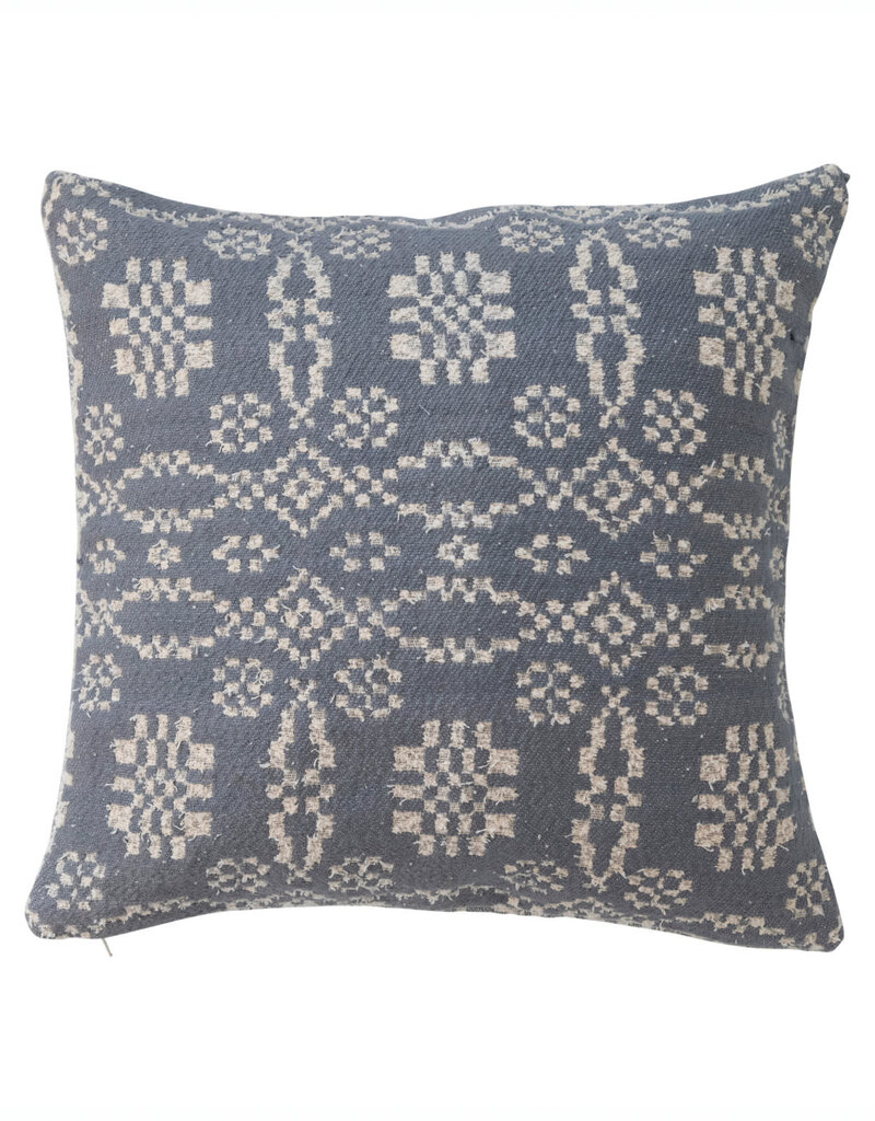 20" Woven Cotton Jacquard Pillow
