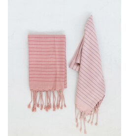 Turkish Cotton Tea Towel with Stripe and Fringe