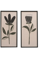 Wood Framed Textured Wall Décor w/ Flower, sold individually