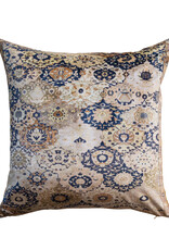 20" Square Cotton Velvet Printed Pillow