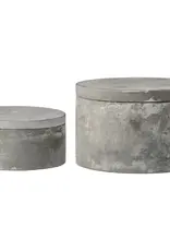 Cement Boxes with Lids, Set of 2