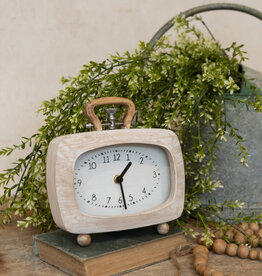 HORIZONTAL WHITE TABLETOP CLOCK