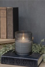 5" Grey Dotted Glass 3d Flame Candle