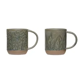 Stoneware mug w/ reactive glaze/ Green