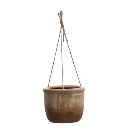 Stoneware Hanging Pot/ Cream