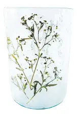Recycled Glass Votive Holder w/Botanicals